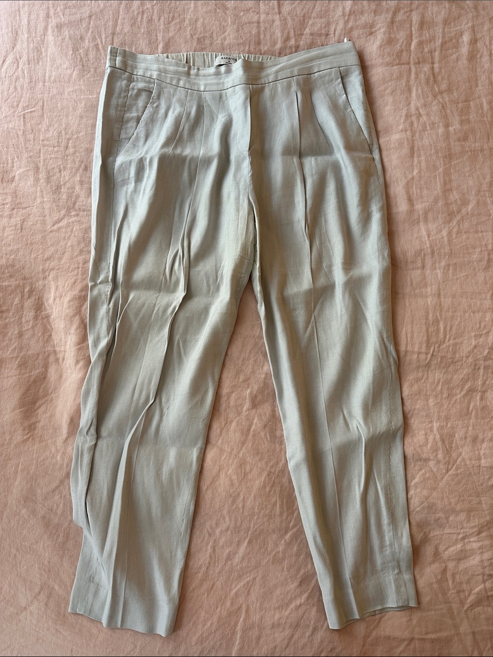Womens eggshell Pleated linen Pants - Babaton Aritzia